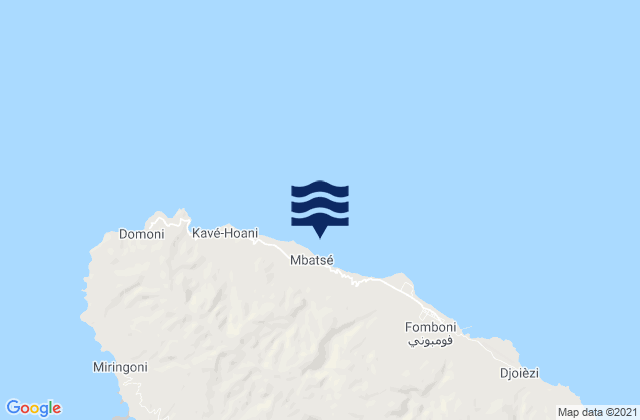 Karte der Gezeiten Mtakoudja, Comoros