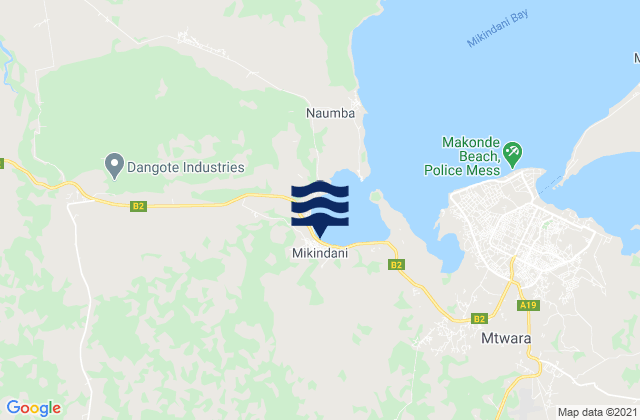 Karte der Gezeiten Mtwara, Tanzania