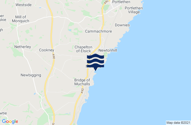Karte der Gezeiten Muchalls Beach, United Kingdom