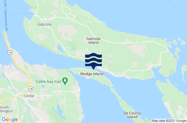 Karte der Gezeiten Mudge Island, Canada