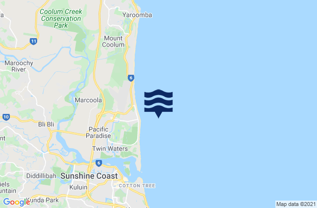 Karte der Gezeiten Mudjimba Island, Australia