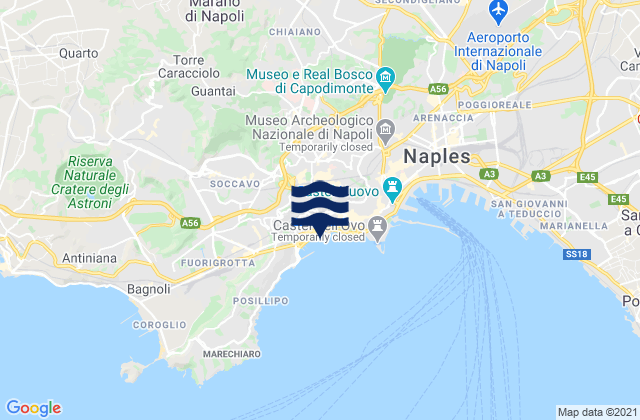 Karte der Gezeiten Mugnano di Napoli, Italy