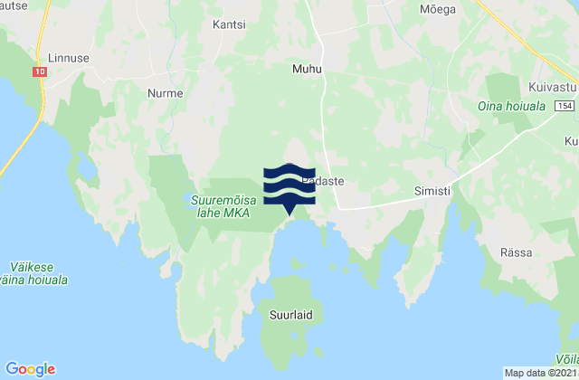 Karte der Gezeiten Muhu vald, Estonia