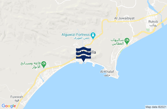 Karte der Gezeiten Mukalla, Yemen