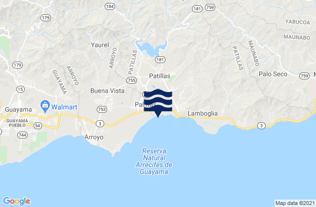 Karte der Gezeiten Mulas Barrio, Puerto Rico