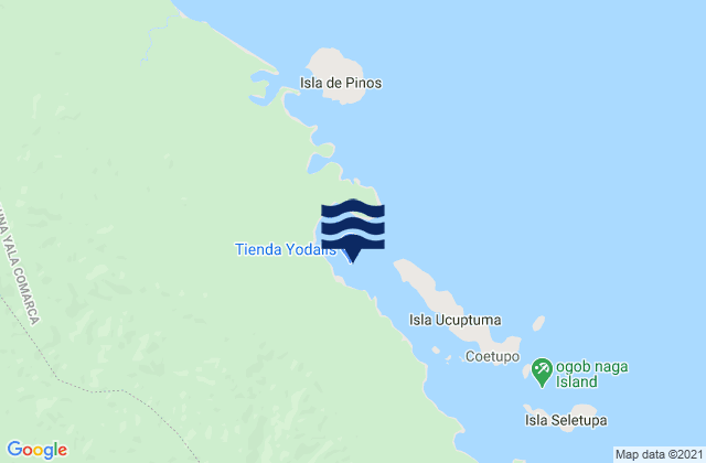 Karte der Gezeiten Mulatupo, Panama