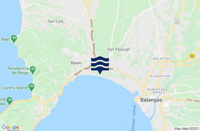 Karte der Gezeiten Mulauin, Philippines
