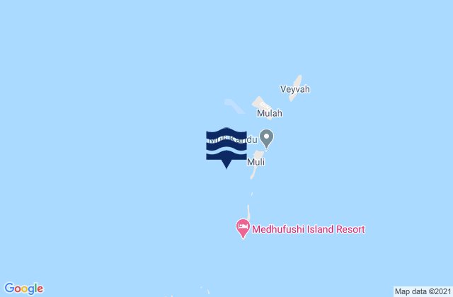 Karte der Gezeiten Muli, Maldives