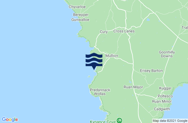 Karte der Gezeiten Mullion Cove Beach, United Kingdom