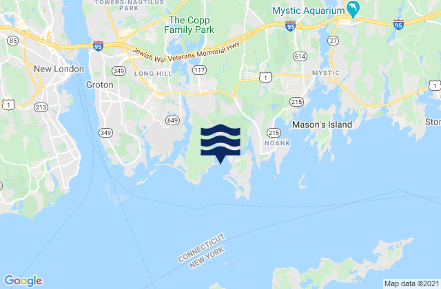 Karte der Gezeiten Mumford Cove, United States