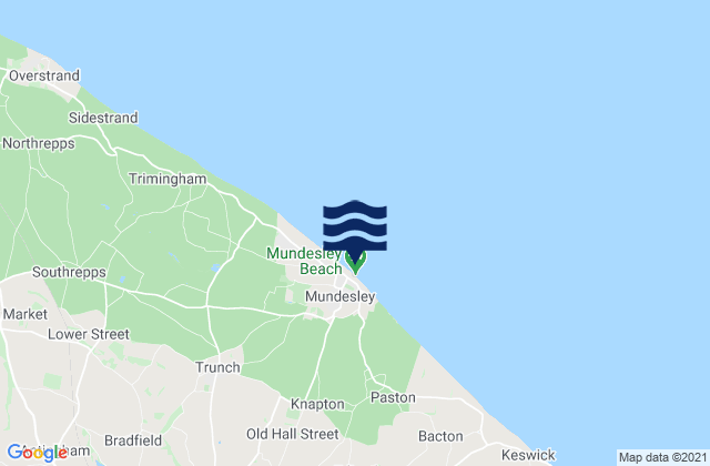Karte der Gezeiten Mundesley Beach, United Kingdom