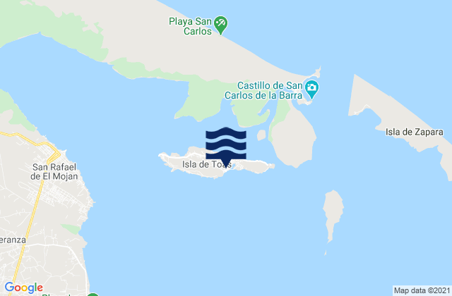 Karte der Gezeiten Municipio Almirante Padilla, Venezuela