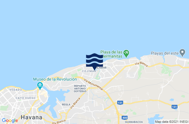 Karte der Gezeiten Municipio de Guanabacoa, Cuba