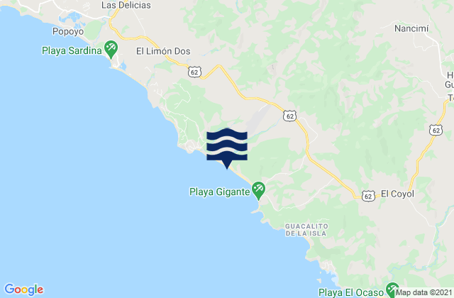 Karte der Gezeiten Municipio de Tola, Nicaragua