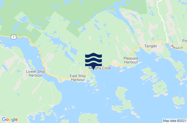 Karte der Gezeiten Murphy Cove, Canada