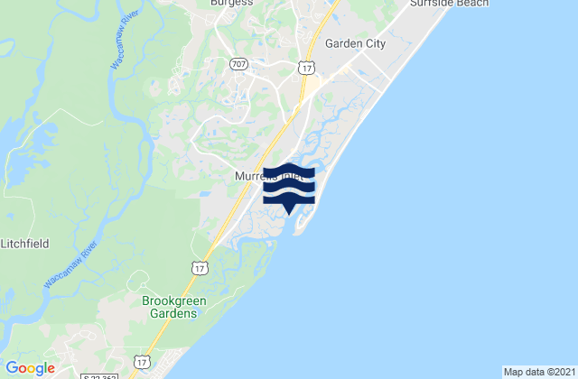Karte der Gezeiten Murrells Inlet, United States