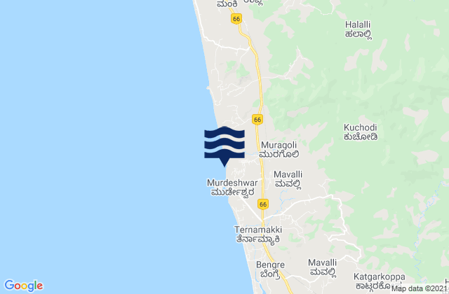 Karte der Gezeiten Murudeshwara Beach, India