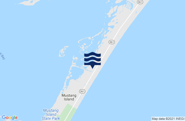 Karte der Gezeiten Mustang Island, United States