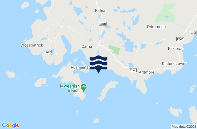 Karte der Gezeiten Mweenish Bay, Ireland