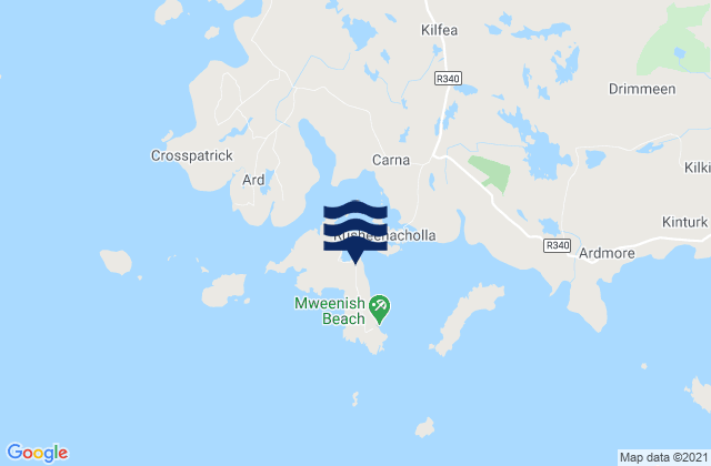 Karte der Gezeiten Mweenish Island, Ireland