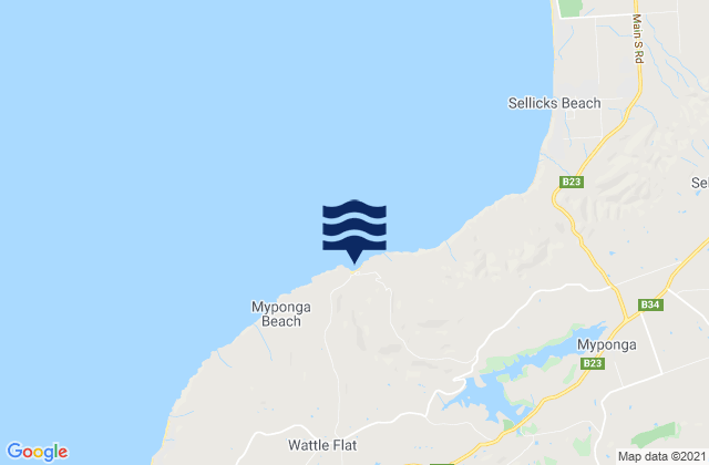 Karte der Gezeiten Myponga Beach, Australia
