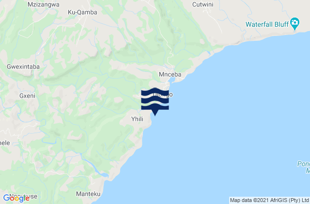 Karte der Gezeiten Mzimpuni, South Africa