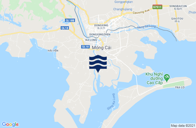 Karte der Gezeiten Móng Cái, Vietnam