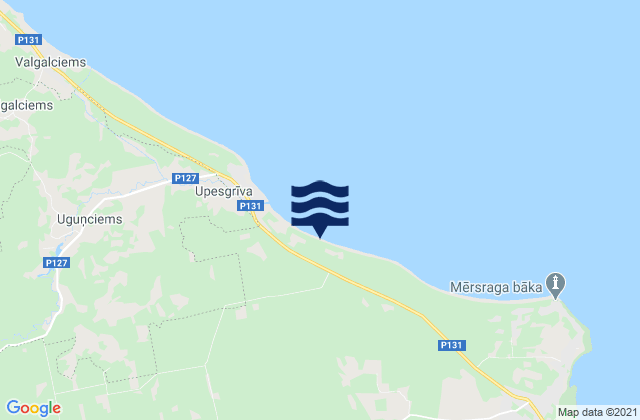 Karte der Gezeiten Mērsraga Novads, Latvia