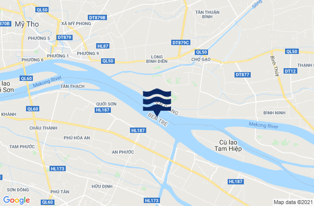 Karte der Gezeiten Mỹ Tho, Vietnam