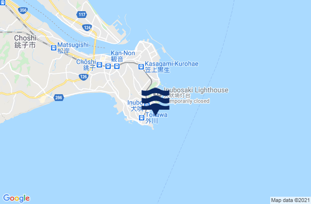 Karte der Gezeiten Nagasaki Inubo Saki, Japan