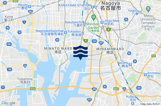 Karte der Gezeiten Nagoya Ko Iseno Umi, Japan