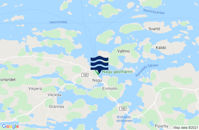 Karte der Gezeiten Nagu, Finland