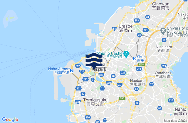 Karte der Gezeiten Naha Shi, Japan