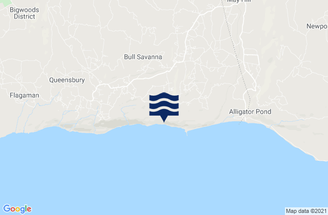 Karte der Gezeiten Nain, Jamaica
