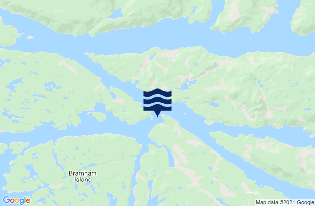 Karte der Gezeiten Nakwakto Rapids, Canada