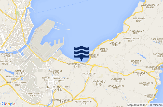 Karte der Gezeiten Nam-gu, South Korea