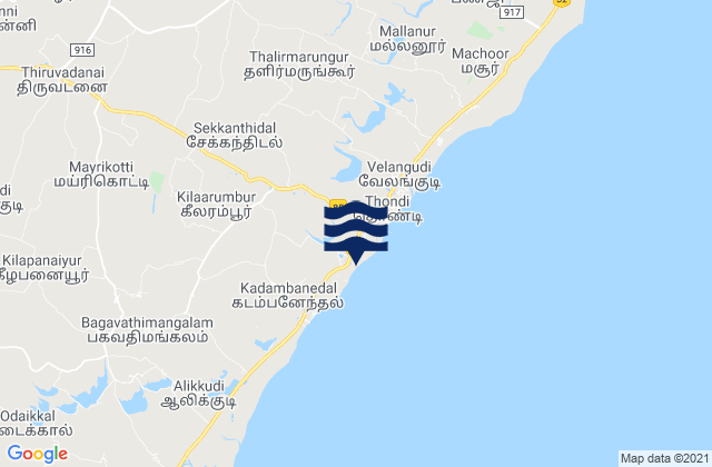 Karte der Gezeiten Nambutalai, India