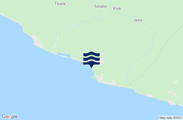 Karte der Gezeiten Nana Kru, Liberia