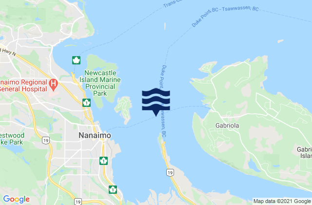Karte der Gezeiten Nanaimo Harbour, Canada