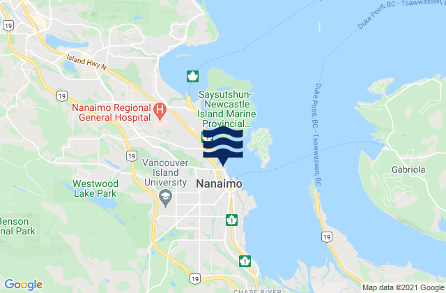 Karte der Gezeiten Nanaimo, Canada