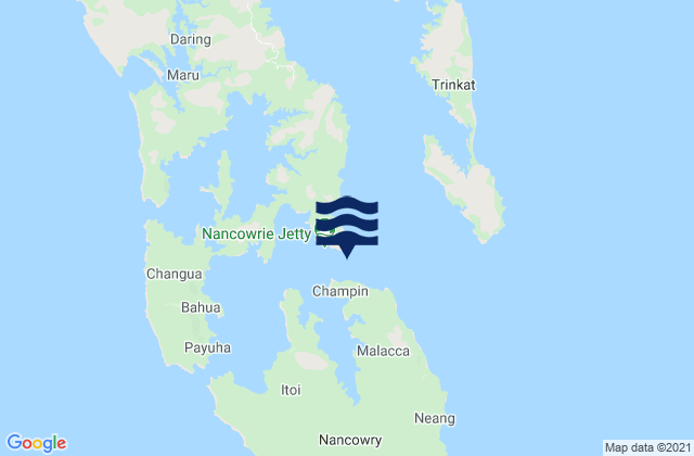 Karte der Gezeiten Nankauri Harbor, Indonesia