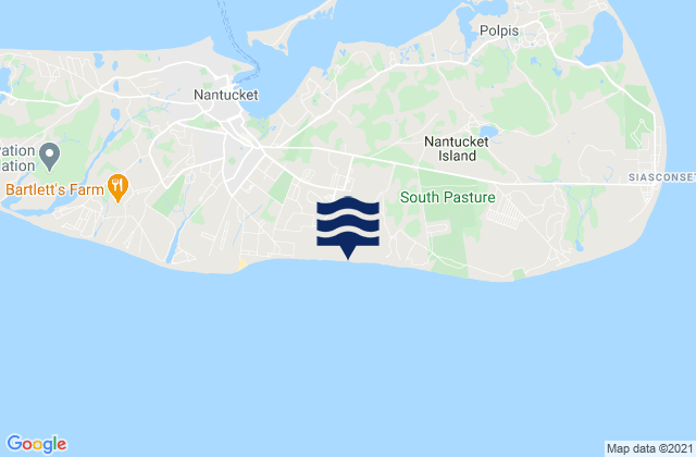 Karte der Gezeiten Nantucket Island, United States
