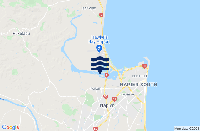 Karte der Gezeiten Napier City, New Zealand
