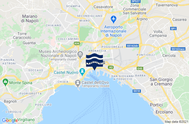 Karte der Gezeiten Naples, Italy