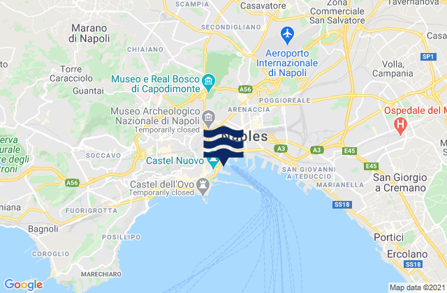 Karte der Gezeiten Naples Port, Italy