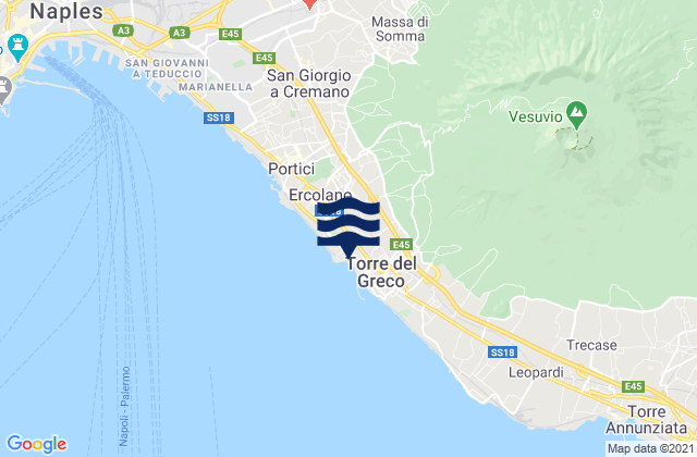 Karte der Gezeiten Napoli, Italy