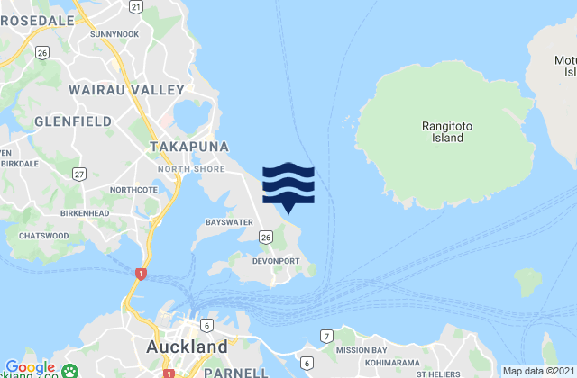 Karte der Gezeiten Narrow Neck Beach, New Zealand