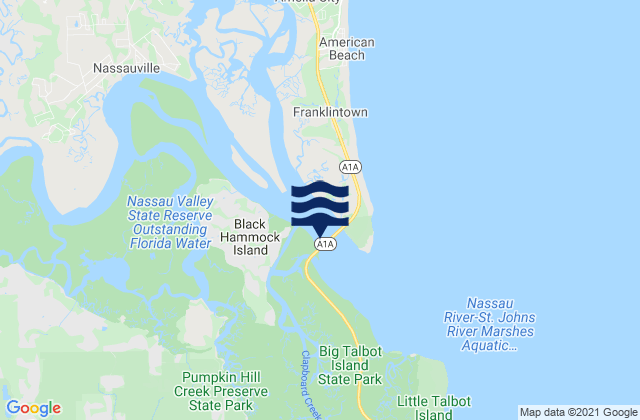 Karte der Gezeiten Nassau River entrance, United States