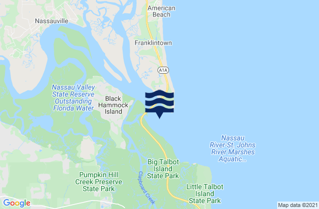 Karte der Gezeiten Nassau Sound, United States