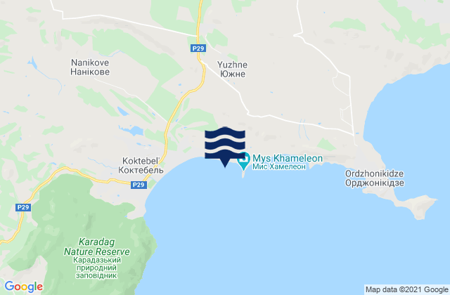 Karte der Gezeiten Nasypnoe, Ukraine